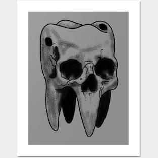 tooth skull Posters and Art